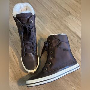 Keds brown lace up mid calf lined waterproof sneaker boot women size 8